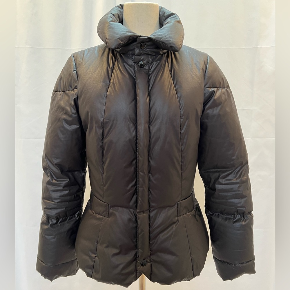 Vintage Y-3 Adidas black down puffer with snatched peplum waist size women’s M